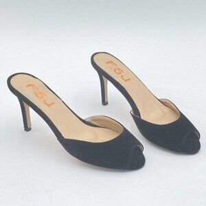 FSJ Women Casual Peep Toe Mule Sandals Stiletto High Heels Party Evening Shoe